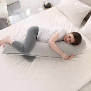 Coussin de corps en J — pour dormir sur le côté